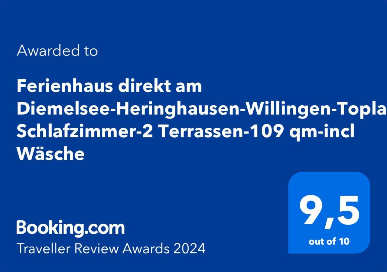 Neues Ferienhaus Diemelseeblick-Toplage-Sauna-3 Schlafzimmer-2 Terrassen-109 qm-incl Wäsche&Handtücher Exterior foto